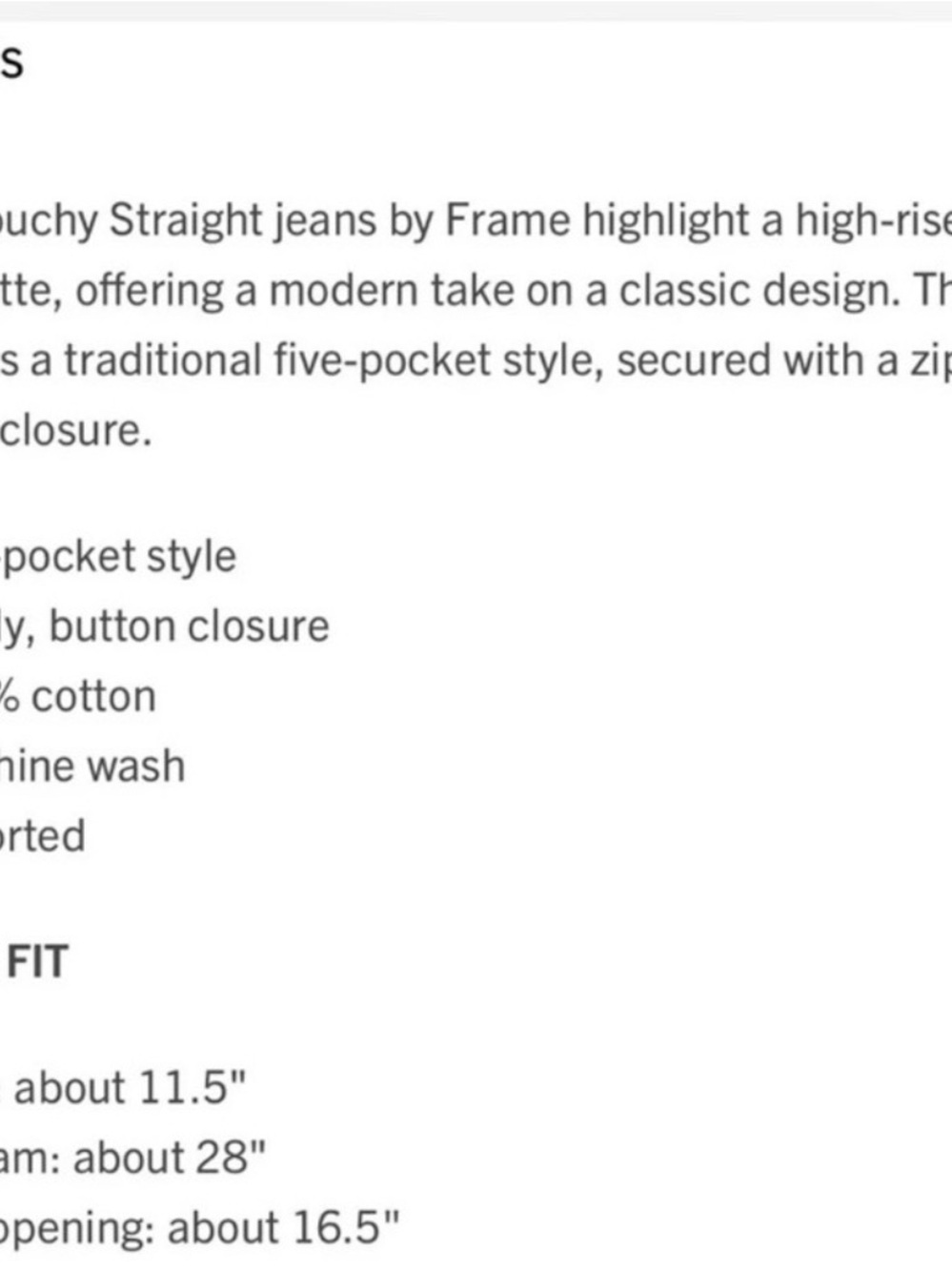 Frame Denim “The Slouchy Straight” Jeans Size 26 - Picture 10 of 10